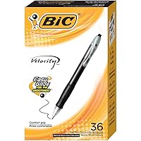 BIC Velocity Retractable Ball Pen, Medium Point (1.0mm), Black, 36-Count- Pack of 12