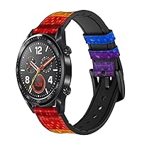 CA0404 Rainbow LGBT Pride Flag Leather & Silicone Smart Watch Band Strap for Wristwatch Smartwatch Smart Watch Size (20mm)