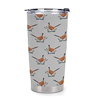 Pheasant On Natural Insulated Car Cup Travel Coffee Mug 20oz Reusable Tumblers with Lid, vdfzbhj4378