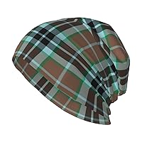 Unisex Beanie Hat Thompson Clan Hunting Tartan Warm Slouchy Knit Hat Headwear Gift for Adult