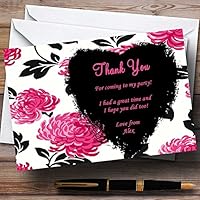 Beautiful Pink Black & White Floral Vintage Garden Tea Personalized Party Tha...