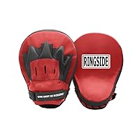 Ringside Curved Boxing MMA Punch Mitts (Pair) Red, 10.5