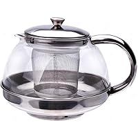 Stainless Steel Glass Teapot With Infuser, 27-Ounces (800ml)
