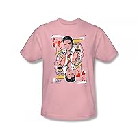 Elvis - King of Hearts Adult T-Shirt in Pink