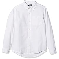 The Children's Place Boys Long Sleeve Oxford Button Down Shirt, White, X-Large Husky