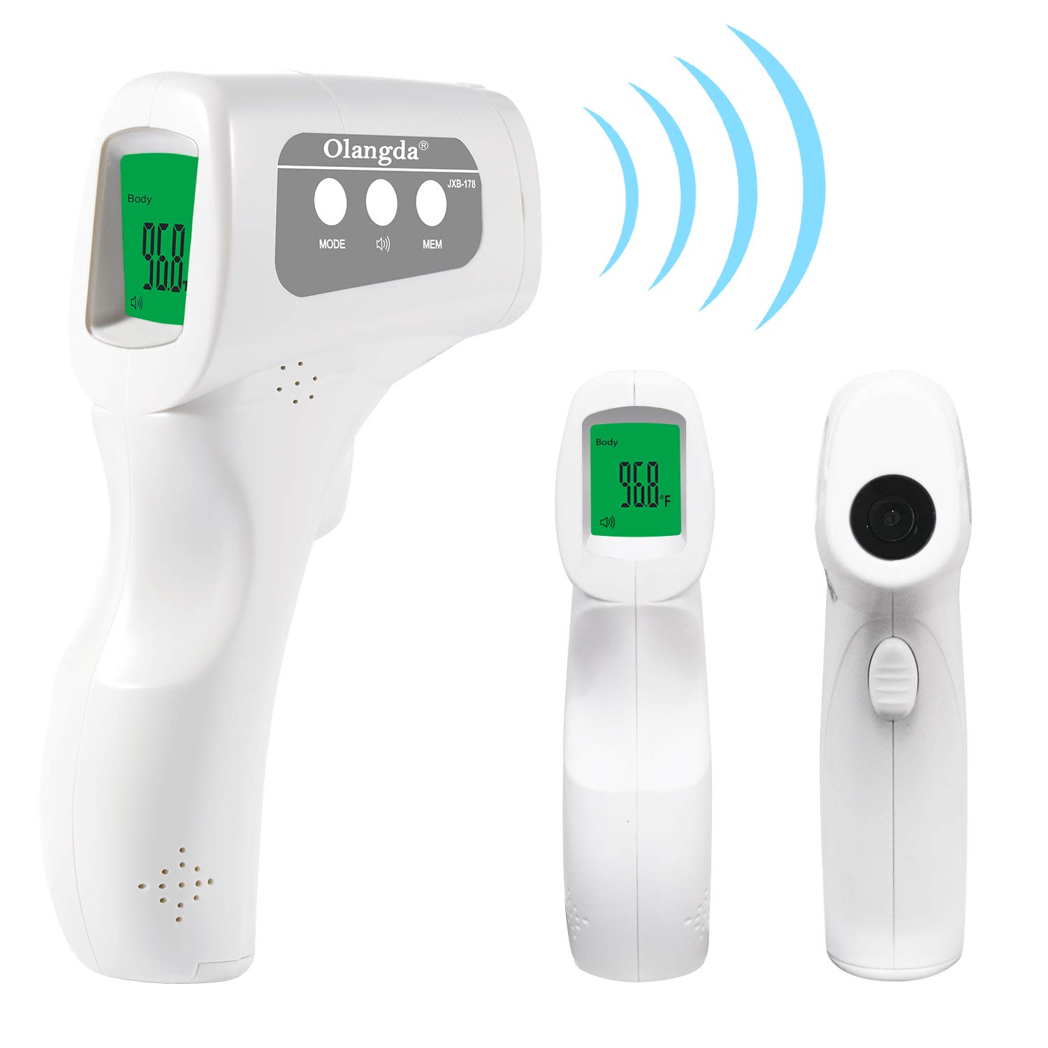 OLANGDA No-Touch Forehead Thermometer for Adults, Body Thermometer and Surface Thermometer 2 in 1, Digital Infrared Thermometer for Anyone with Accurate LCD Display