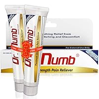 Dr. Numb 5% Lidocaine Numbing Cream 10g 2 Pack - Maximum Strength Tattoo Numbing Cream - Nonprescription Topical Anesthetic Pain Relief Cream for Tattooing, Piercing, Microneedling, Hemorrhoid