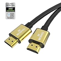 HDMI Cable 2.1 4K@120Hz Certification 48Gbps 12 Feet,Ultra High Speed 8K HDMI Cable Nylon Gold-plated interface Supports 1440p 144hz HDMI,8K@60Hz,ALLM,VRR,HDR,eARC,DTS,For PS5,XBox,RTX3090(12 Feet)