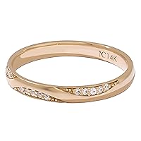 14k Solid Gold Wedding Rings for Women Diamond Wedding Band Rings Marraige Rings Real Gold Jewelry