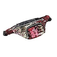 Luxury Sequins Bum Bag Unisex Sports Outdoor Travel Crossbody Waist Bags Red