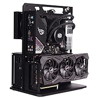 PC Case All Aluminum Open Air Test Bench Compatible ATX MATX ITX Motherboard Computer Cooling Vertical Personalized Chassis Black