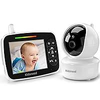 Kidsneed Baby Monitor - 3.5 Inch Video Baby Monitor with Remote Control Pan& Tilt &Zoom Camera, Two-Way Audio, Night Vision, Temperature Monitoring, Lullabies, 960ft Long Range