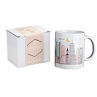 11 oz. Ceramic City Mug w/Gift Box - Top Cities in America for Coffee, Tea | Dishwasher Safe | Microwave Safe (Boston)