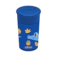 Dr. Brown’s Milestones Cheers 360 Cup Spoutless Transition Cup, Travel Friendly & Leak-Free Sippy Cup, Blue Alligator, 10 oz/300 mL