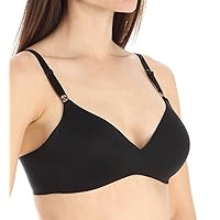 Warner's Women's No Side Effects Underarm-Smoothing Comfort Wireless Lightly Lined T-Shirt Bra 1056, Black, 38C