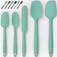 Silicone Spatula Set of 5,High Temperature Resistant, Food Grade Silicone, Dishwasher Safe, for Baking, Cooking (Pure Aqua Green)