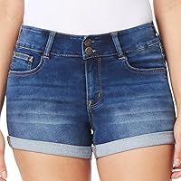 WallFlower Women's Ultra Denim Shorts Mid-Rise Insta Soft Juniors (Standard and Plus)