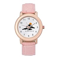 Bonsai Tree Fashion Leather Strap Women's Watches Easy Read Quartz Wrist Watch Gift for Ladies