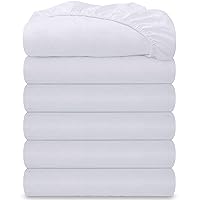 6 Pack King Fitted Sheet Set - Bottom Sheet - Ultra Soft & Breathable - Brushed 1800 Microfiber - Wrinkle & Stain Resistant - Hotel Quality Deep Pocket Stretches Up to 16