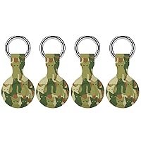 Military Pattern Camouflage Cats Silicone Case for Airtags Holder Tracker Protective Cover with Keychain Air Tag Dog Collar Accessories