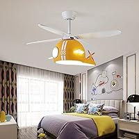 BAICAOLIAN Helicopter Modern Aircraft Ceiling Fan with Led Light 80W Children's Room Lights Chandeliers with Fans Backlit Lamp Dimmable 6 Speeds Invisible Ventilator Lamp Lighting