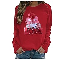 Plus Size Sweatshirts for Women Valentine Heart Printing Mock Neck Shirt Oversized Dating Women's Winter Tops