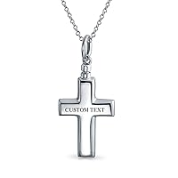Bling Jewelry Customize Large Cross Locket Pendant For Women For Men Memorial Cremation Urn Holder Necklace For Ashes Sterling Silver