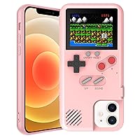 Gameboy Case for iPhone, Retro 3D Phone Case Game Console with 36 Classic Game, Color Display Shockproof Video Game Phone Case for iPhone (Pink, for iPhone 12 Pro Max)