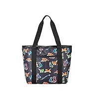 LeSportsac Connect The Spots Deluxe Everyday Crossbody Bag + Cosmetic Bag,  Style 7507/Color F465, Modern & Whimsical Black, White & Brown Spotted