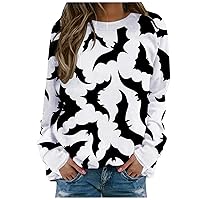 XHRBSI Plaid Shirts For Women Women Fashion Halloween Printed Long Sleeve Stitching Sweatshirt Top