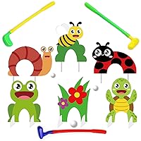 gisgfim Animals Golf Game Set Kids Children Birthday Party Floral/Animal Obstacles Mini Golf Toy Indoor and Outdoor Games for Boys and Girls 6 Pcs Gift (Spring)
