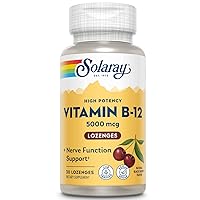 Vitamin B-12 5000mcg Lozenges | Natural Cherry Flavor | Healthy Energy & Nerve Function Support | 30ct