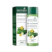 Biotique Bio Cucumber Pore Tightening Toner with Himalayan Waters for Normal to Oily Skin -120 ML/ 4.06Fl.Oz. I Help from Harmful Effects of Sun I Berberis aristata, Cucumis sativus Biotique Bio Cucumber Pore Tightening Toner with Himalayan Waters for Normal to Oily Skin -120 ML/ 4.06Fl.Oz. I Help from Harmful Effects of Sun I Berberis aristata, Cucumis sativus