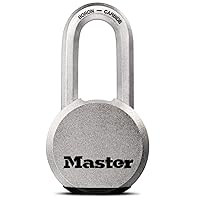 Master Lock Magnum Heavy Duty Solid Steel Padlock with Key, Silver, ‎M930XKADLH, 14/32