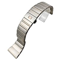 15 17 18 23 25mm 316L Stainless Steel Watchband Fit for Omega Double Eagle Constellation Watch Strap (Color : Rose, Size : 23x9.5mm)