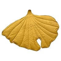 Cotton Blanket Green/Yellow Leaf Shaped Sofa Throw Large Leaves Blankets for Sofa Bed Infant Crawling Mat Baby Crawling Mat Thick Cotton Foldable Crawling Mats for Babies 6-12 Months Mats