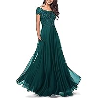 Mother of The Bride Dresses Lace Ruffles Wedding Guest Dress Short Sleeves Mother of The Groom Dresses Long Scoop Teal Green