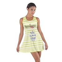 CowCow Womens Tank Dress Flamingo Summer Cotton Racerback Dress, XS-5XL