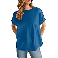 ANRABESS Women's Oversized Casual Loose Fit Short Sleeve Crewneck Summer Trendy Boxy T-Shirts Tops Blouse