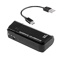 Portable AA Battery Travel Charger for HTC One M9 and Emergency Re-Charger with LED Light! (Takes 2 AA Batteries) [Black]