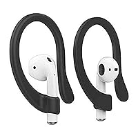 New 2 Pairs AirPods Ear Hooks Anti-Slip Sport Hooks Silicone Compatible with Apple AirPods 1 & 2 for Running, Jogging, Cycling, Gym - Black