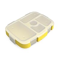 Bentgo® Kids Prints Tray with Transparent Cover - Reusable, BPA-Free, 5-Compartment Meal Prep Container with Built-In Portion Control for Healthy Meals At Home & On the Go (Construction Trucks)