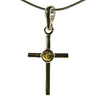 BALTIC AMBER AND STERLING SILVER 925 DESIGNER GREEN CROSS PENDANT NECKLACE - 10 12 14 16 18 20 22 24 26 28 30 32 34 36 38 40