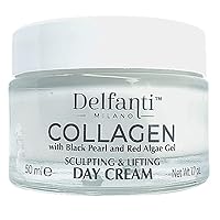 Delfanti-Milano • COLLAGEN SCULPTING AND LIFTING Day Face Cream • Face and Neck Moisturizer with BLACK PEARL and RED ALGAE GEL• Made in Italy Delfanti-Milano • COLLAGEN SCULPTING AND LIFTING Day Face Cream • Face and Neck Moisturizer with BLACK PEARL and RED ALGAE GEL• Made in Italy