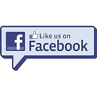 Two (2) Like Us on Facebook Sticker Decal, 5 inches - Label for Store Window, Restaurant Door, Bar, Hotel
