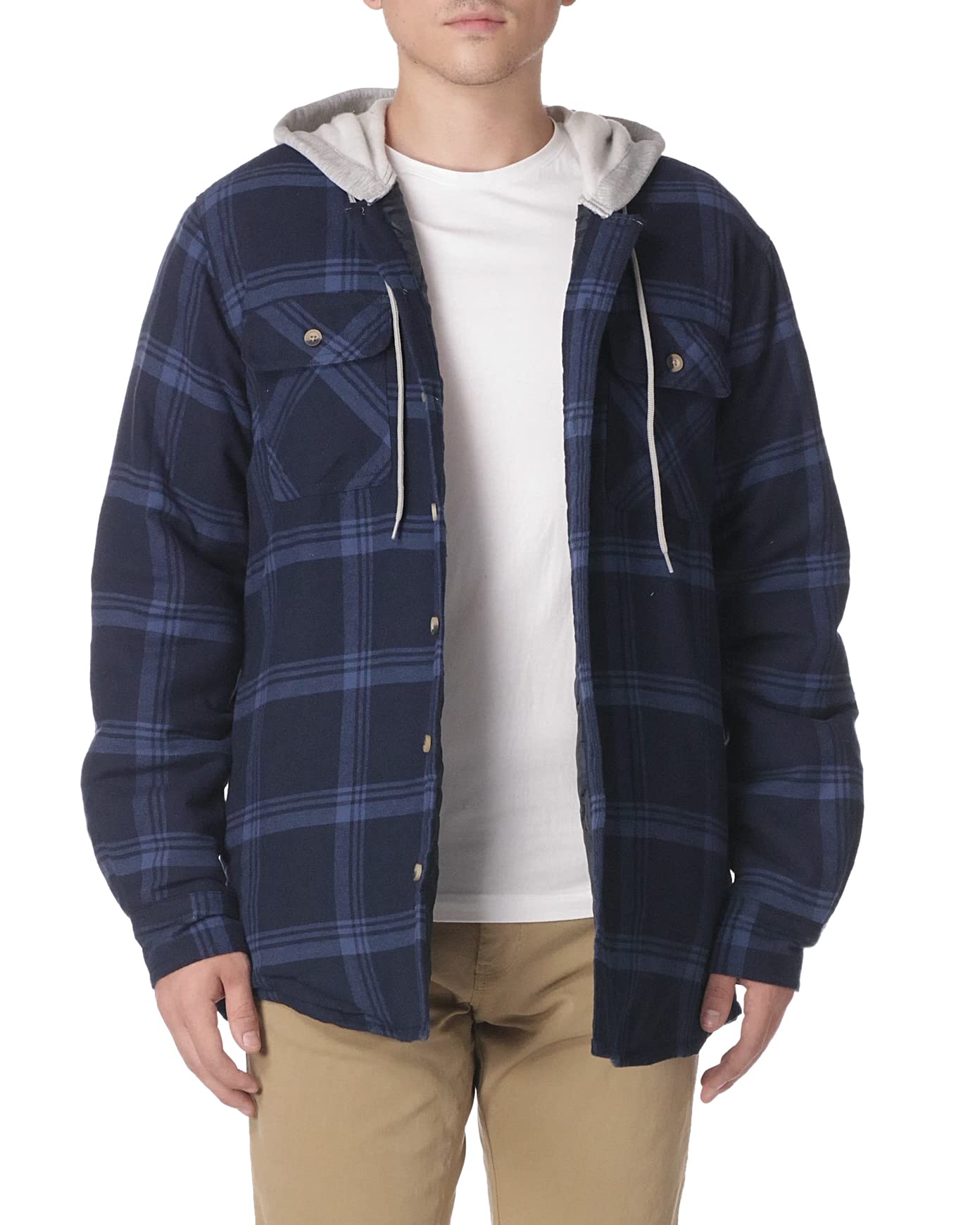 Mua Wrangler Authentics Men's Long Sleeve Quilted Lined Flannel Shirt  Jacket with Hood trên Amazon Mỹ chính hãng 2023 | Giaonhan247