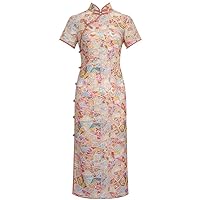 Chinese style retro improved cheongsam short sleeve embroidery embroidered dress