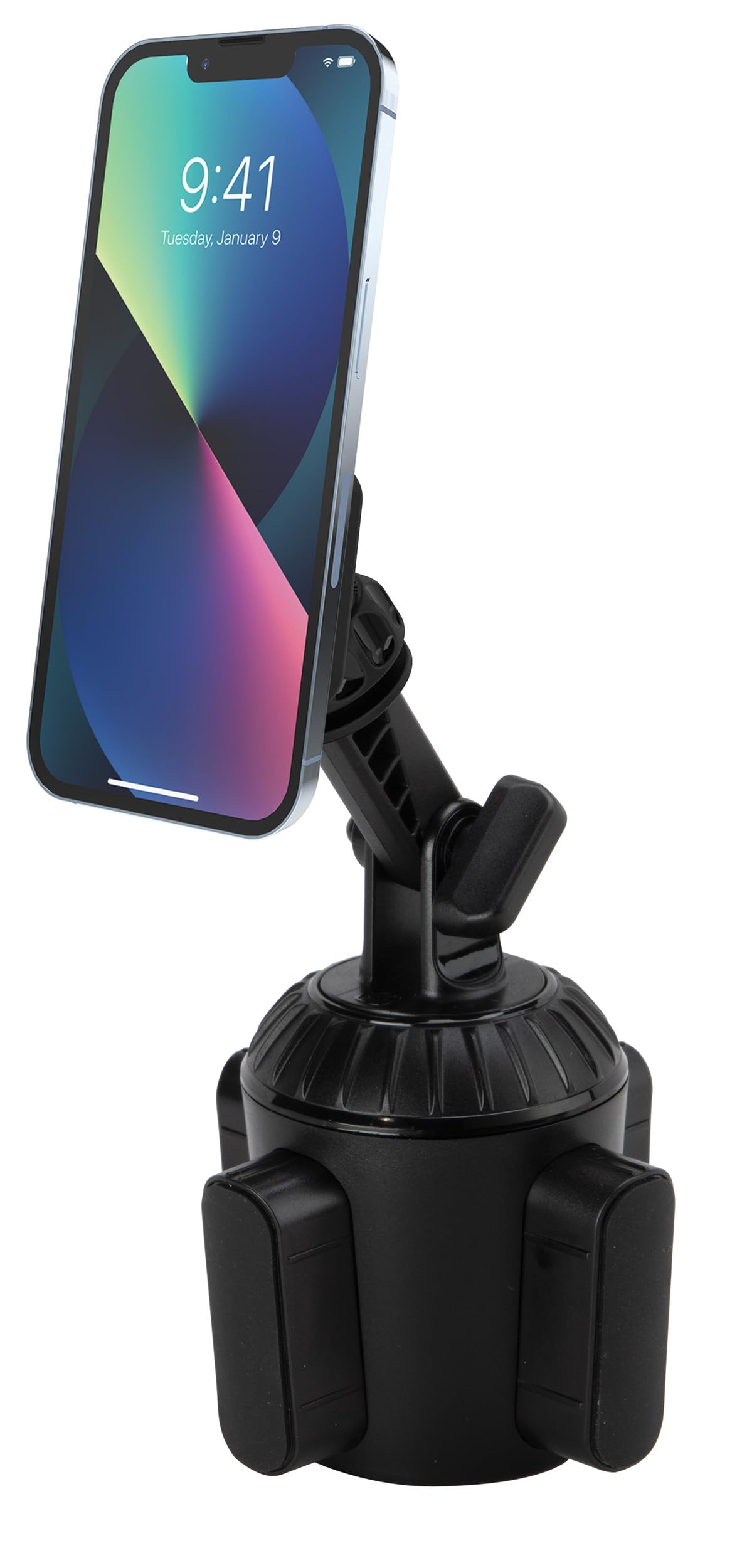 Scosche MAGCUP2M-SP1 Magnetic Cup Phone Holder Mount for Mobile Devices, Adjustable Universal Base for most Vehicle Cupholder sizes, Black