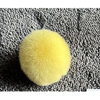 2pcs Faux Rabbit Fur Pompom for Hats Decoration Pom Pom Balls for DIY Crafts Jewelry Clothes Hats Shoes Accessories ( Color : Yellow , Size : 8cm )