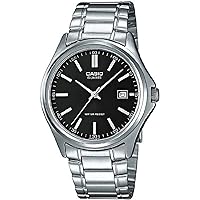 Casio MTP-1183A-1AEF Men's Watch Analogue Quartz Stainless Steel, Silver/Black, Bracelet